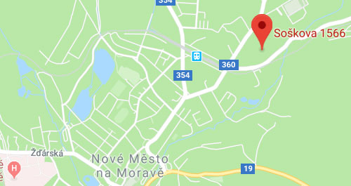 mapa výroba oleje Nové Město na Moravě