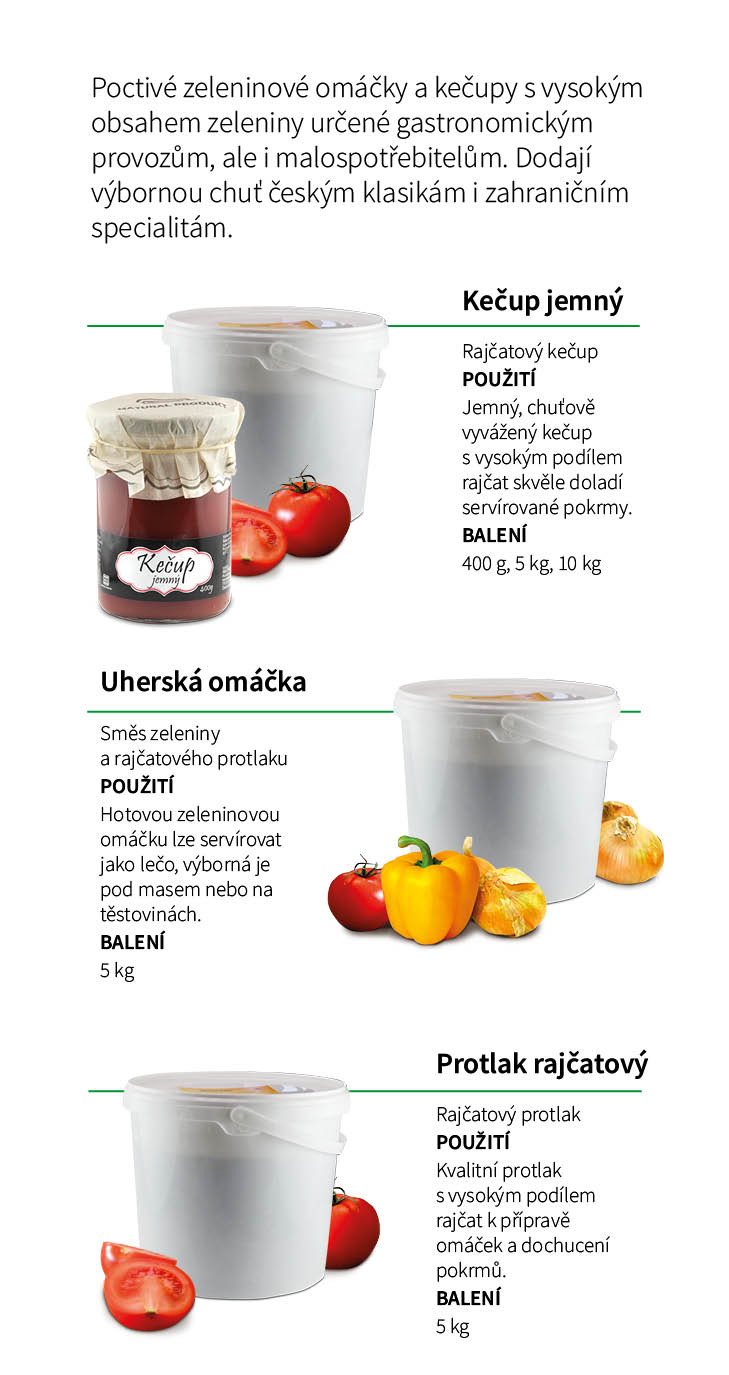 kečupy, omáčky